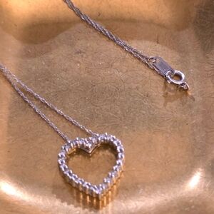 REAL DIAMOND 💎 and White Gold Heart Necklace